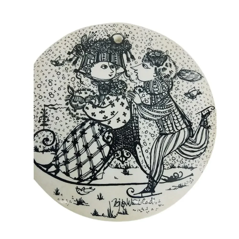 Bjorn Wiinblad Birthday Wall Plaque Denmark, January and December - Picture 2 of 7